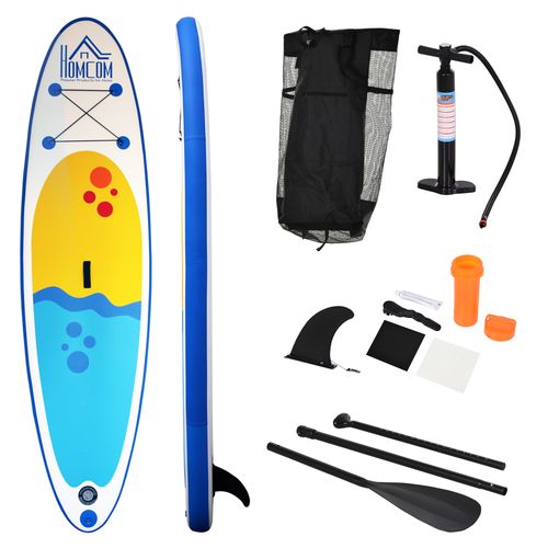 Inflatable Paddle Board with Adjustable Oar & Carry Bag