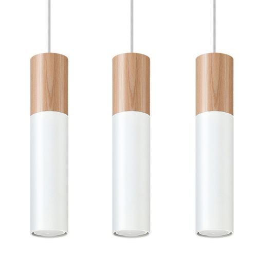 Modern Steel & Wood GU10 Pendant Lamp