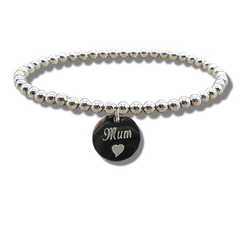 Engraved Mum Heart Symbol Bracelet