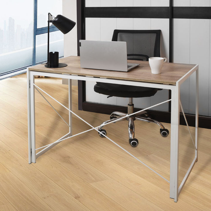 Industrial-Style Folding Desk - Compact & Space-Saving Design