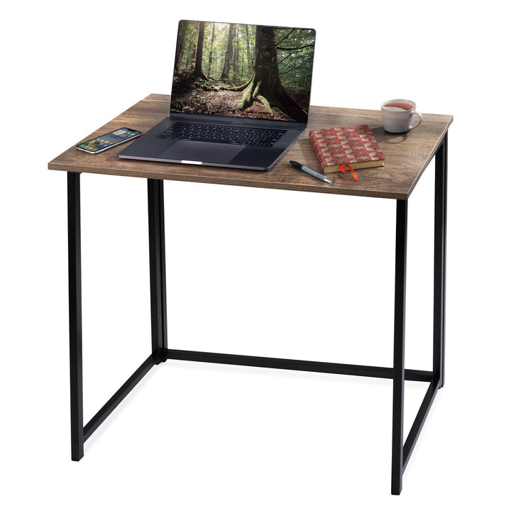 Industrial-Style Folding Desk - Compact & Space-Saving Design