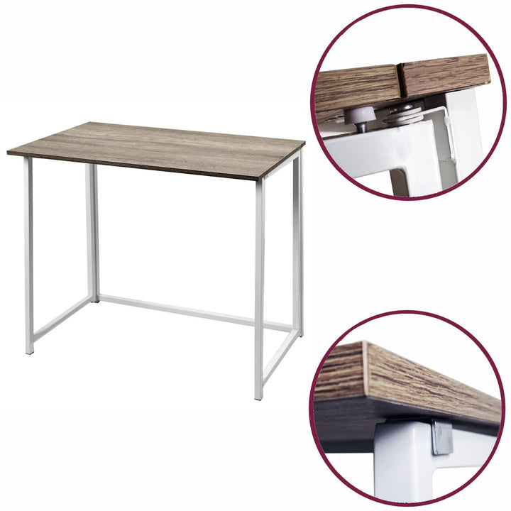 Industrial-Style Folding Desk - Compact & Space-Saving Design