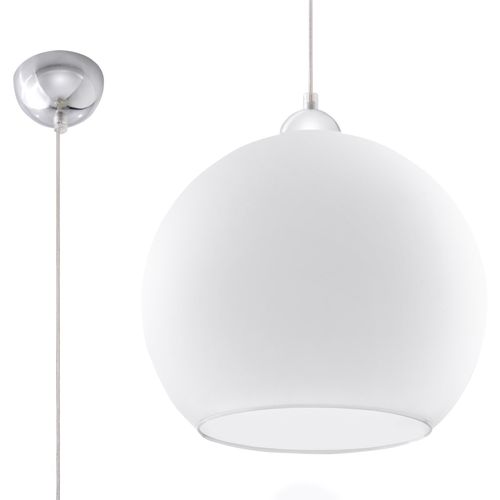 White Glass Ball E27 Pendant Light