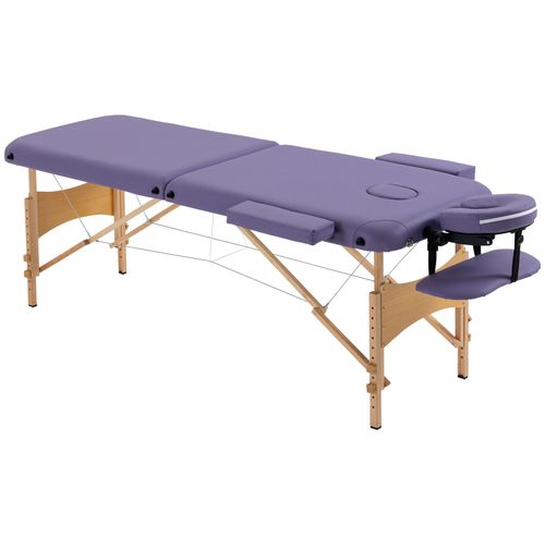 Purple Folding Spa Massage Table - Adjustable & Portable Beauty Therapy Bed