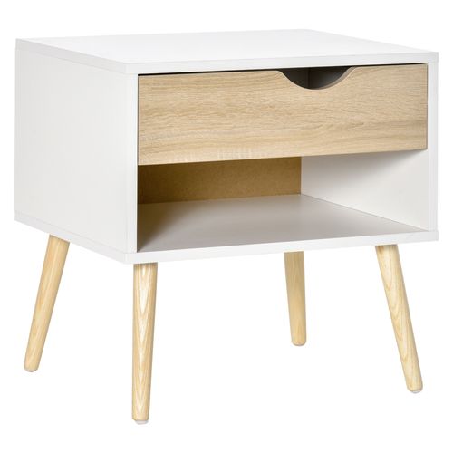 Modern Nightstand with Drawer & Shelf - Space-Saving Bedroom Storage