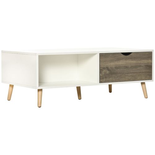 Modern White Coffee Table with Storage & Drawers