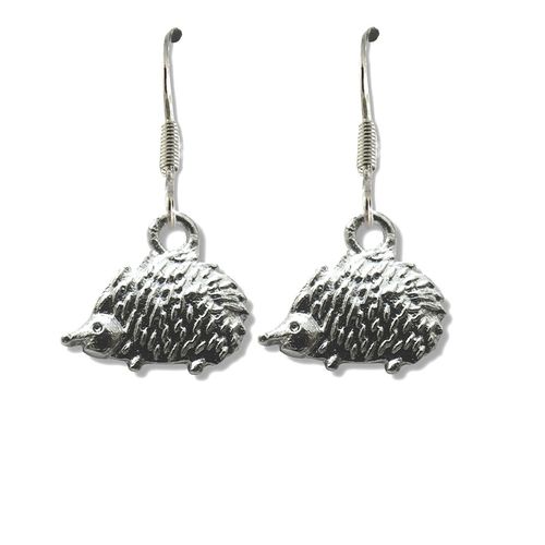 Hedgehog Silver Drop Earrings