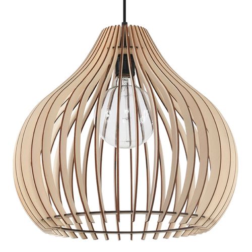 Natural Wood E27 Pendant Light