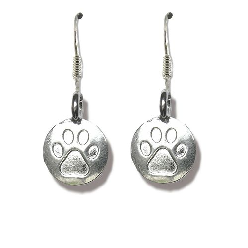 Paw Print Silver Earrings